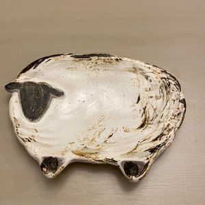 ETTA B Pottery Sheep dish 7” x 5”